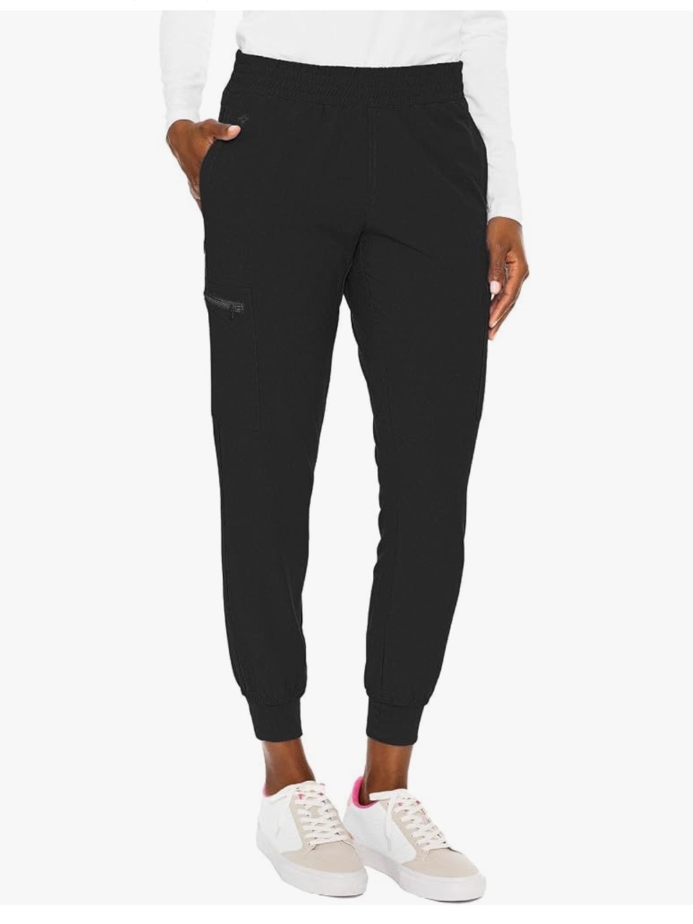 2 pc Med Couture Black Seamed Jogger Scrub Pants
